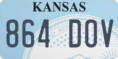 KS license plate 864DOV