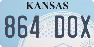 KS license plate 864DOX