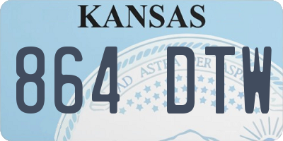 KS license plate 864DTW