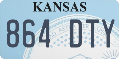 KS license plate 864DTY
