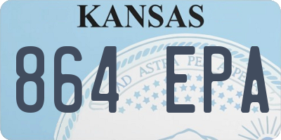 KS license plate 864EPA