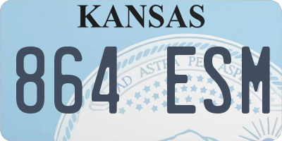 KS license plate 864ESM