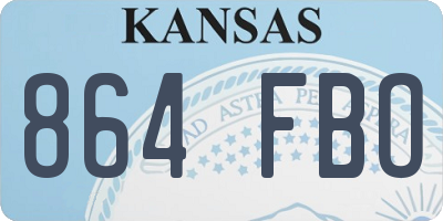 KS license plate 864FBO