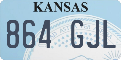 KS license plate 864GJL