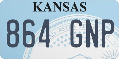 KS license plate 864GNP