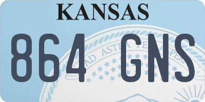KS license plate 864GNS
