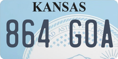 KS license plate 864GOA