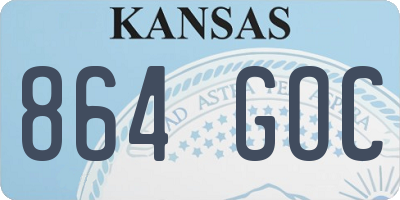 KS license plate 864GOC