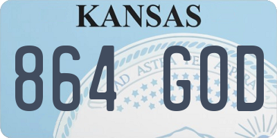 KS license plate 864GOD