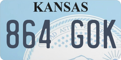 KS license plate 864GOK