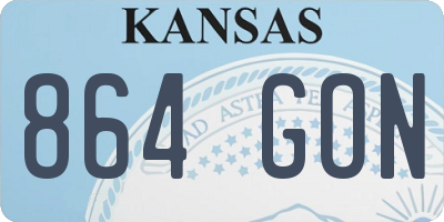 KS license plate 864GON