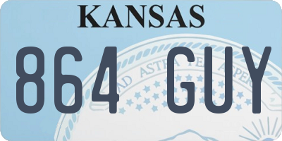 KS license plate 864GUY