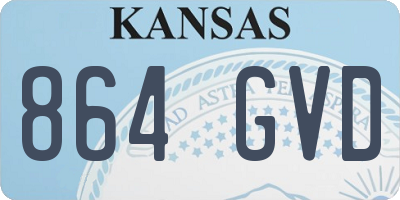 KS license plate 864GVD