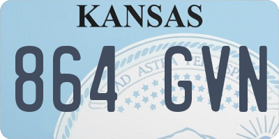 KS license plate 864GVN