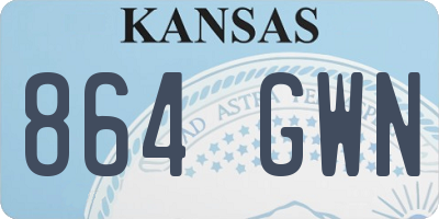 KS license plate 864GWN