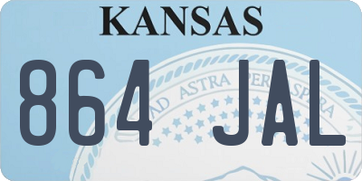 KS license plate 864JAL