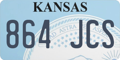 KS license plate 864JCS