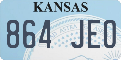 KS license plate 864JEO