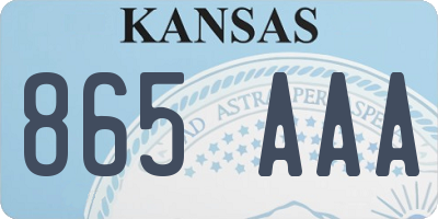KS license plate 865AAA