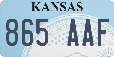 KS license plate 865AAF