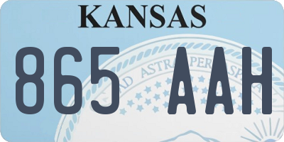 KS license plate 865AAH