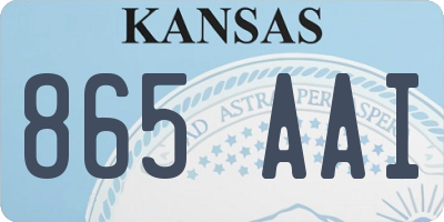 KS license plate 865AAI