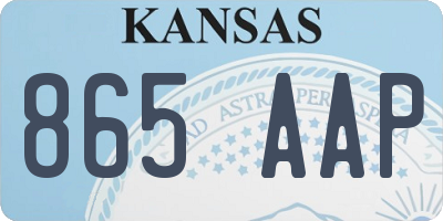 KS license plate 865AAP
