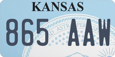 KS license plate 865AAW