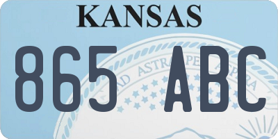 KS license plate 865ABC