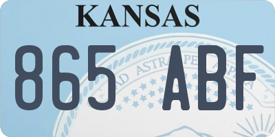 KS license plate 865ABF