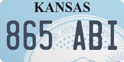 KS license plate 865ABI