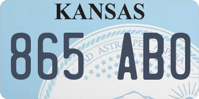 KS license plate 865ABO