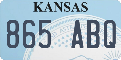 KS license plate 865ABQ