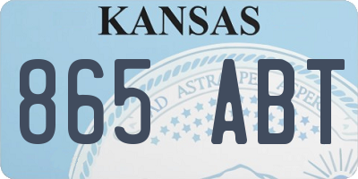 KS license plate 865ABT