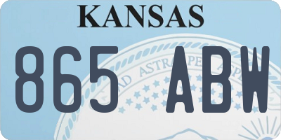 KS license plate 865ABW