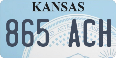 KS license plate 865ACH