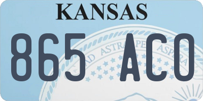 KS license plate 865ACO