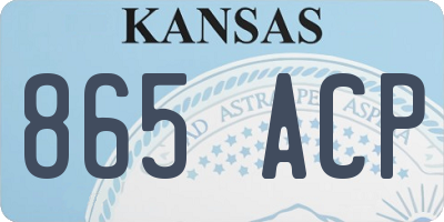 KS license plate 865ACP