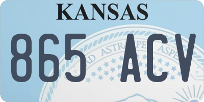 KS license plate 865ACV