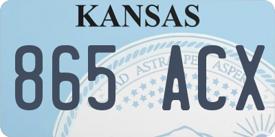 KS license plate 865ACX