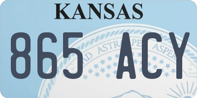 KS license plate 865ACY