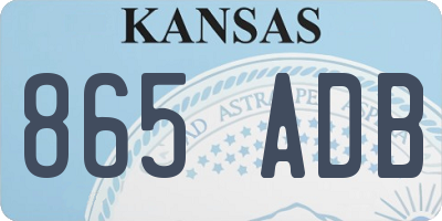 KS license plate 865ADB