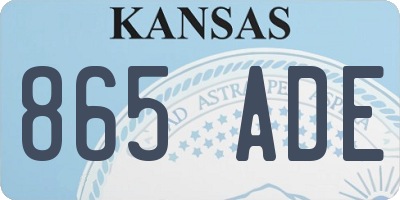 KS license plate 865ADE