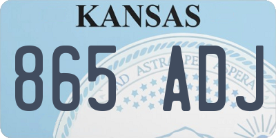 KS license plate 865ADJ