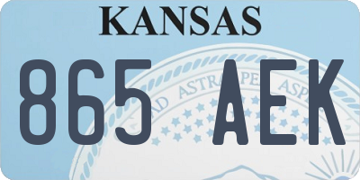 KS license plate 865AEK