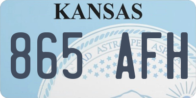 KS license plate 865AFH