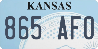 KS license plate 865AFO