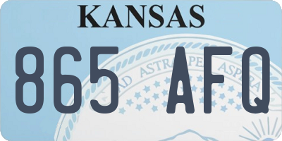 KS license plate 865AFQ