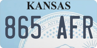KS license plate 865AFR