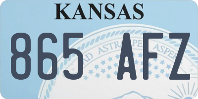 KS license plate 865AFZ